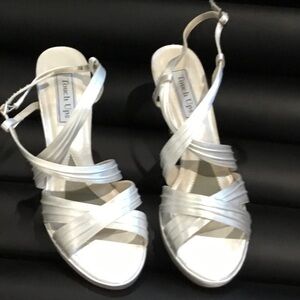 Touch Ups Women's Metallic Silver Crisscross Sandals
